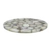 Pomax Concepts Modulaires-AGATA - dessus de table - pierre d'agate - DIA 55 x H 2 cm - blanc