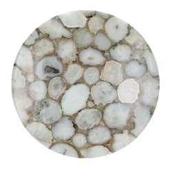 Pomax Concepts Modulaires-AGATA - dessus de table - pierre d'agate - DIA 55 x H 2 cm - blanc
