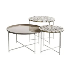 Pomax Concepts Modulaires-AGATA - dessus de table - pierre d'agate - DIA 55 x H 2 cm - blanc