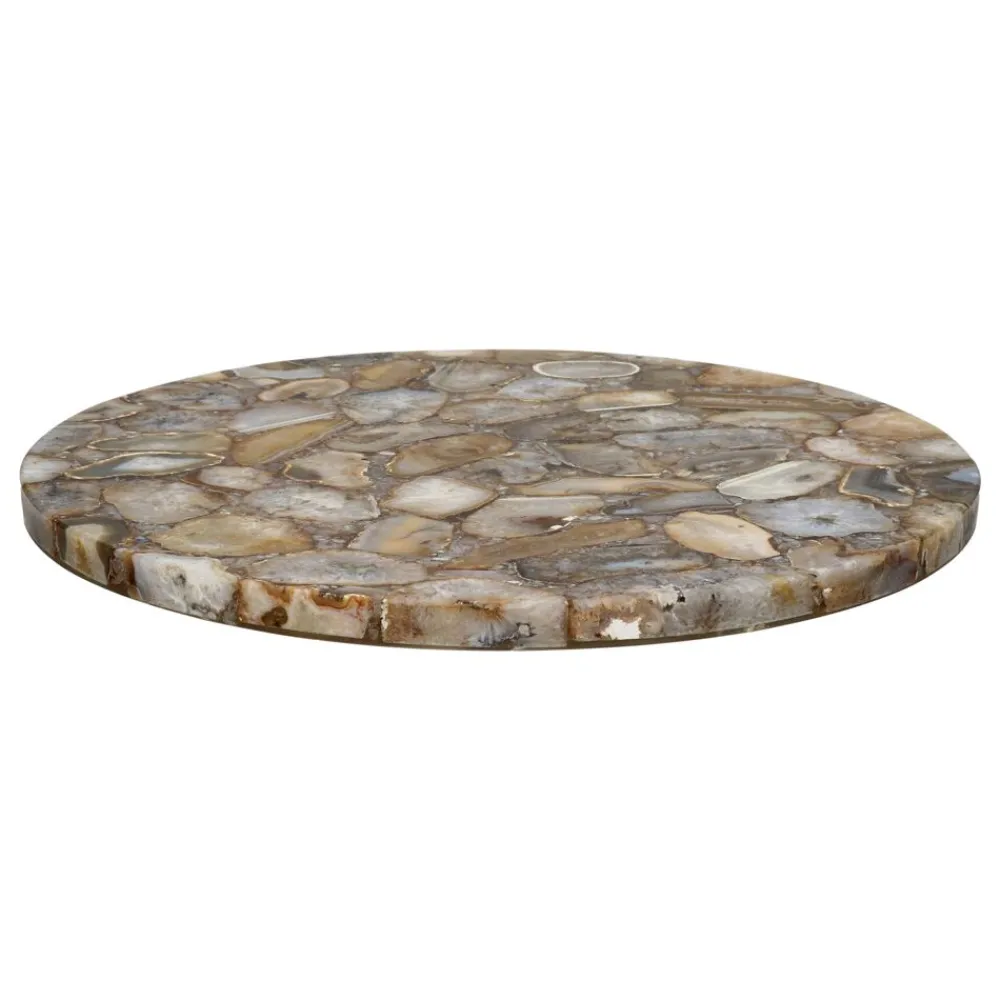 Pomax Concepts Modulaires-AGATA - dessus de table pour Granada - pierre d'agate - DIA 55 x H 4 cm - caramel
