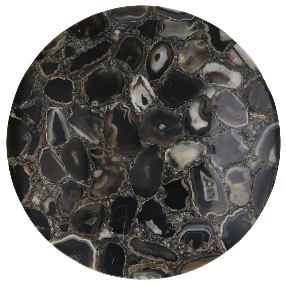 Pomax Concepts Modulaires-AGATA - dessus de table pour Granada - pierre d'agate - DIA 55 x H 4 cm - café