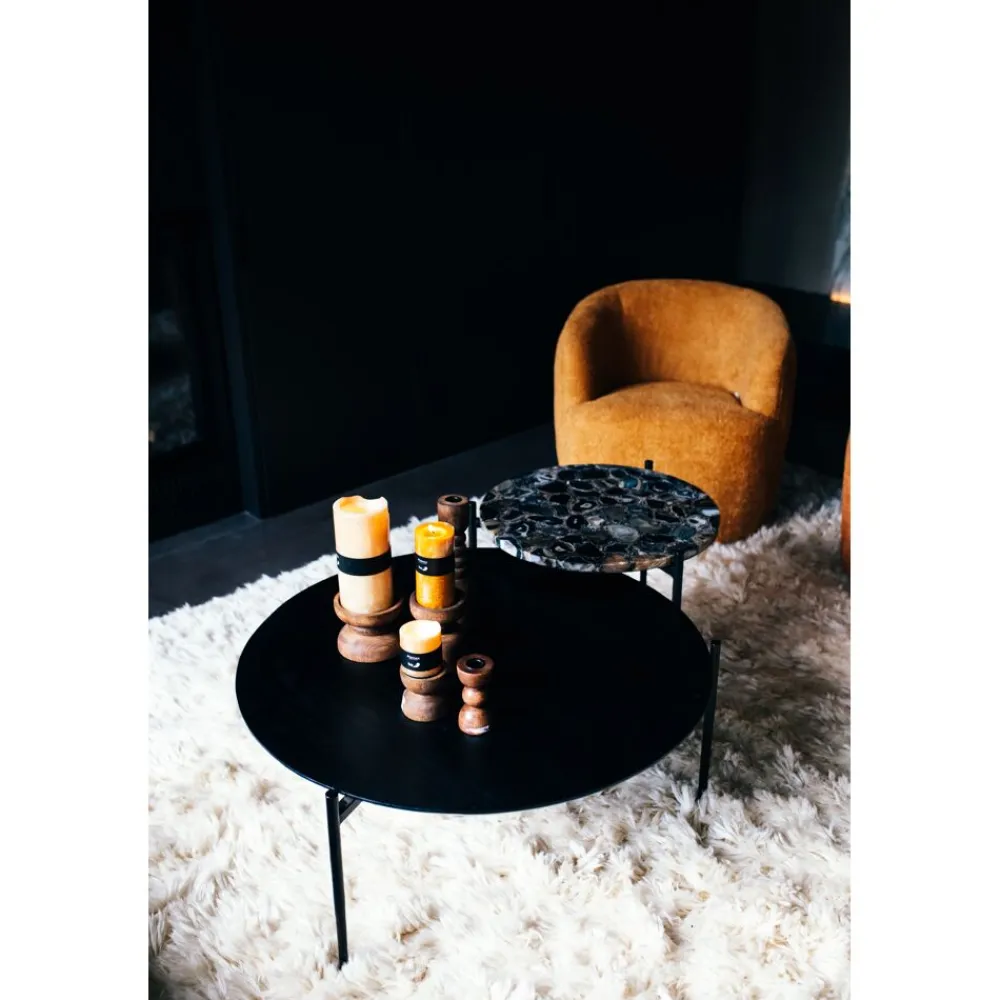 Pomax Concepts Modulaires-AGATA - dessus de table pour Granada - pierre d'agate - DIA 45 x H 4 cm - café