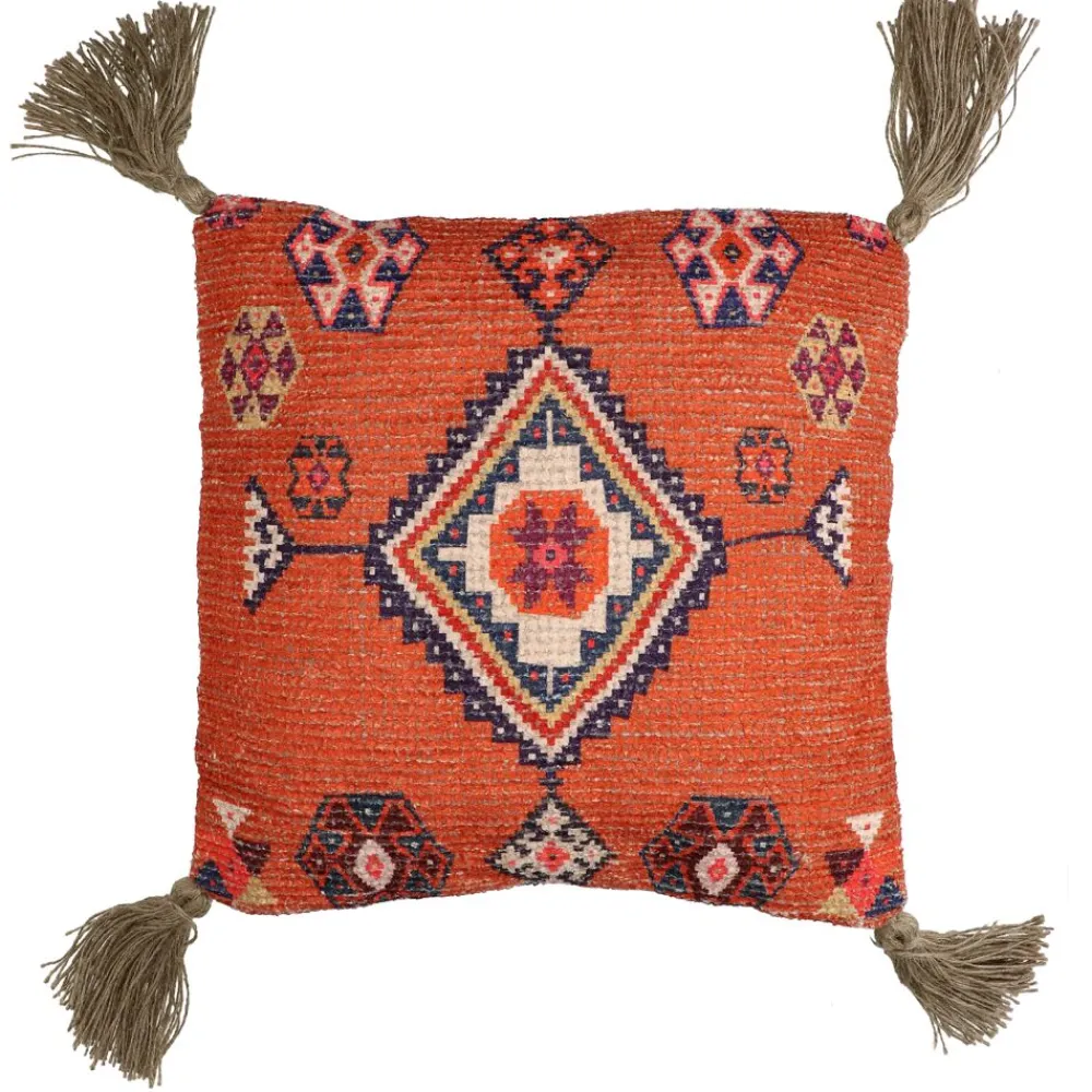 Pomax Coussins-AIDA - coussin - coton / jute - L 45 x W 45 cm - orange