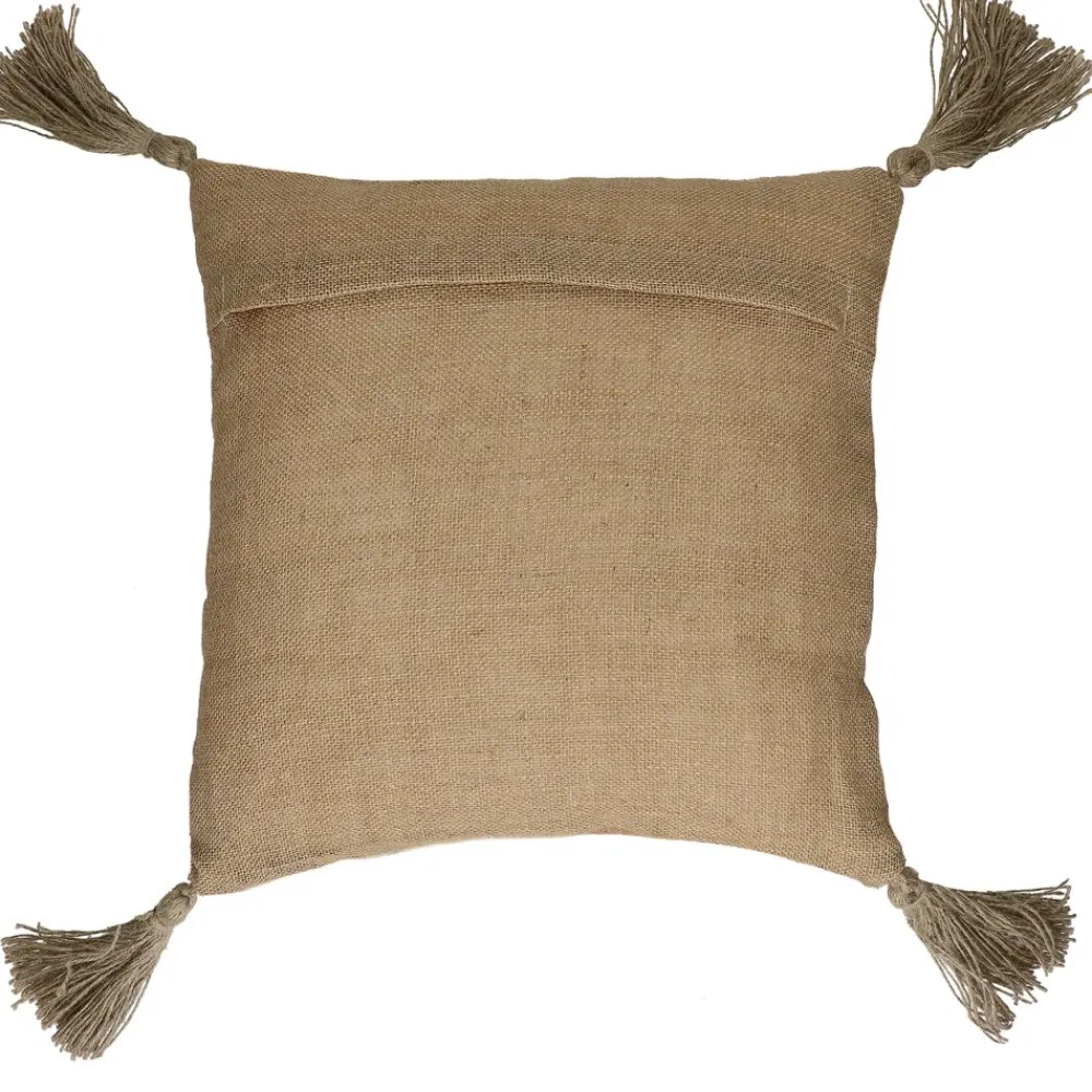 Pomax Coussins-AIDA - coussin - coton / jute - L 45 x W 45 cm - rouge