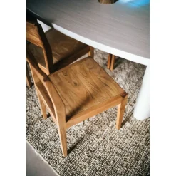 Pomax Chaises-ALBERTON - chaise - bois d'acacia - L 46 x W 47 x H 86 cm - naturel