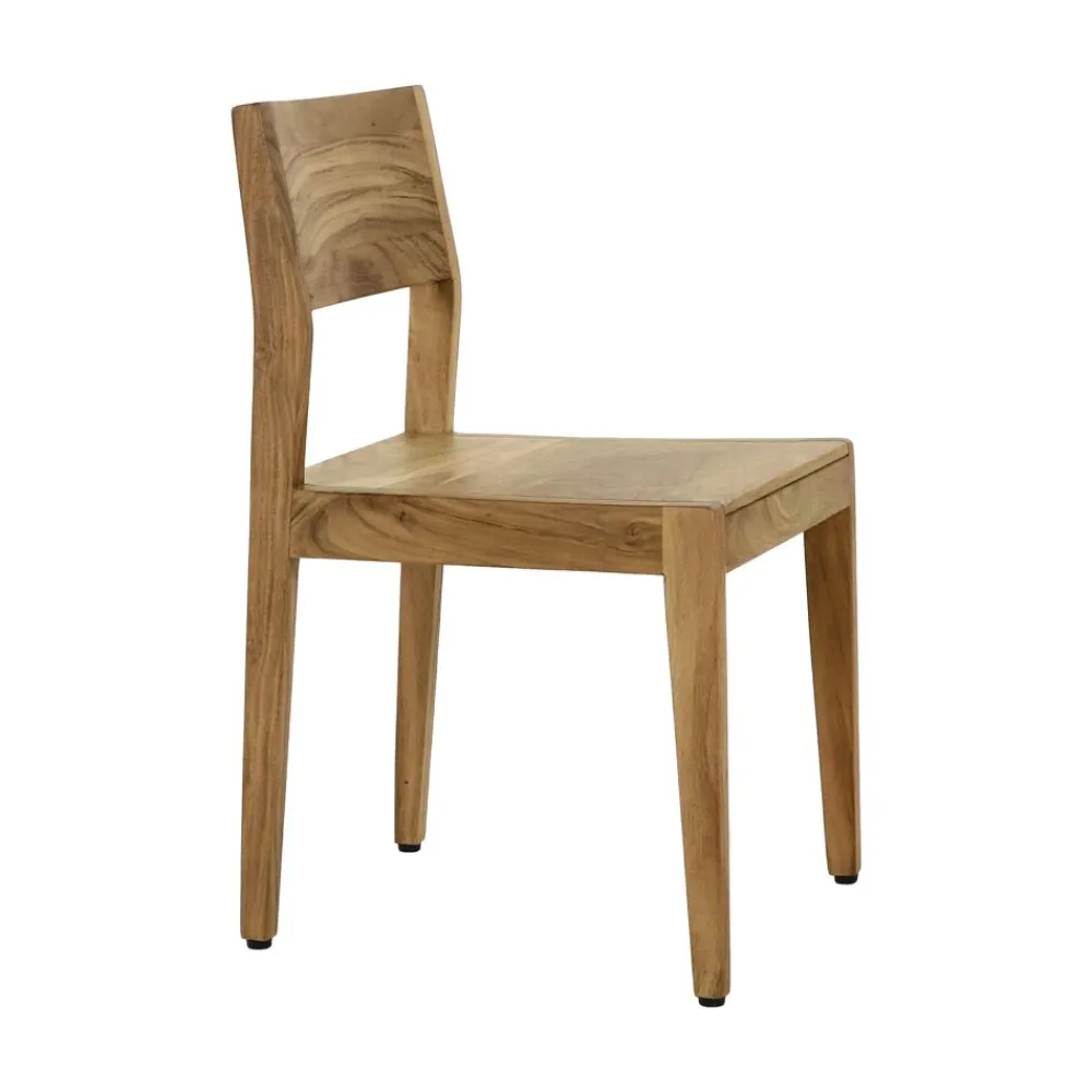 Pomax Chaises-ALBERTON - chaise - bois d'acacia - L 46 x W 47 x H 86 cm - naturel