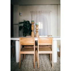 Pomax Chaises-ALBERTON - chaise - bois d'acacia - L 46 x W 47 x H 86 cm - naturel