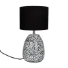 Pomax Lampes De Table-ALFRED - lampe de table - céramique / lin - DIA 24 x H 45 cm - gris