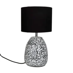 Pomax Lampes De Table-ALFRED - lampe de table - céramique / lin - DIA 24 x H 45 cm - gris