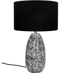Pomax Lampes De Table-ALFRED - lampe de table - céramique / lin - DIA 33 x H 53 cm - gris