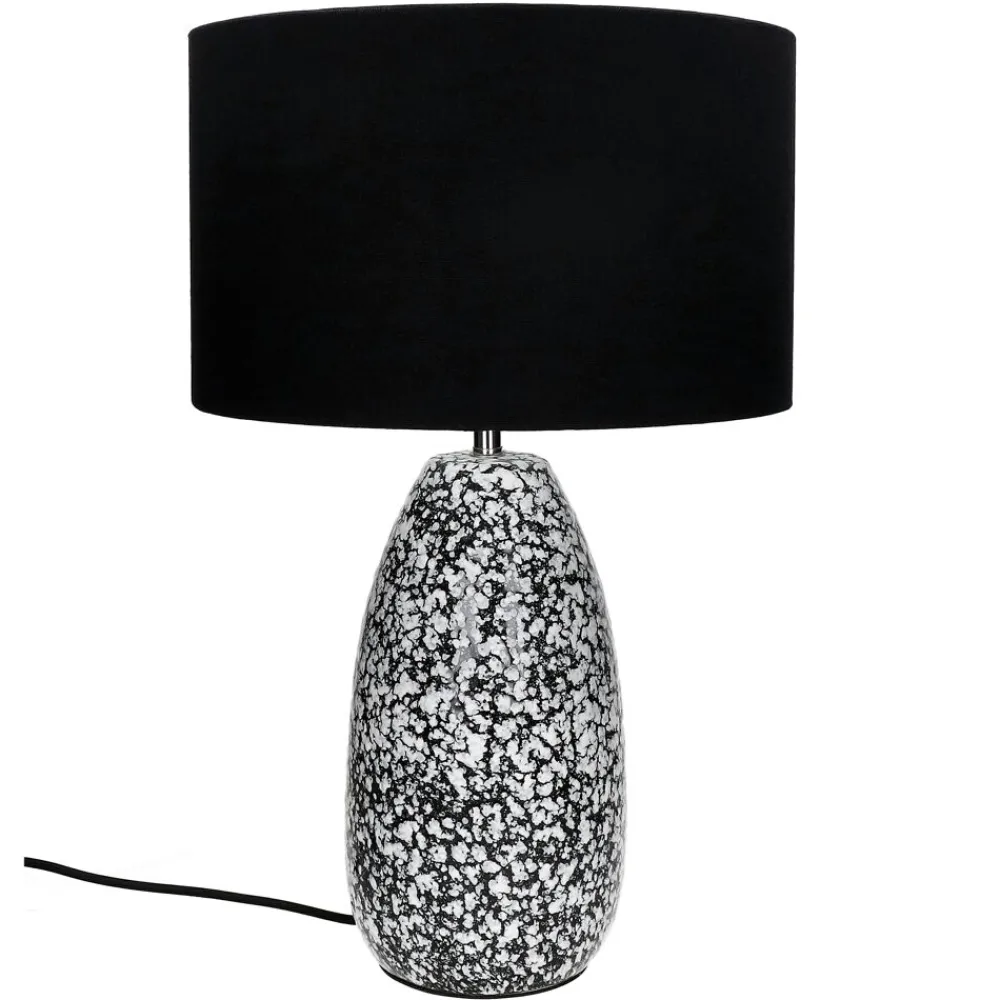 Pomax Lampes De Table-ALFRED - lampe de table - céramique / lin - DIA 33 x H 53 cm - gris