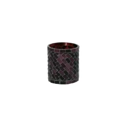 Pomax Photophores / T-lights-ALHAMBRA - photophore - verre mosaïque - DIA 7 x H 8 cm - aubergine