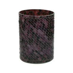 Pomax Photophores / T-lights-ALHAMBRA - photophore - verre mosaïque - DIA 16 x H 20 cm - aubergine