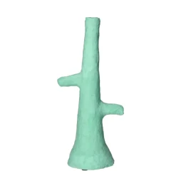 Pomax Chandeliers-ALMERIA - bougeoir - papier mâché / fer - L 20 x W 10 x H 35 cm - aqua