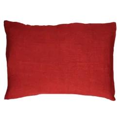 Pomax Coussins-ALPHA BASICS - coussin - lin - L 70 x W 50 cm - coquelicot