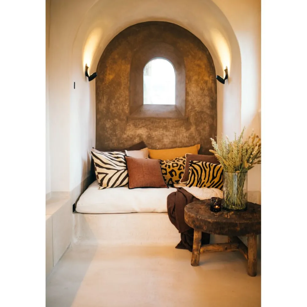 Pomax Coussins-ALPHA BASICS - coussin - lin - L 70 x W 50 cm - ocre