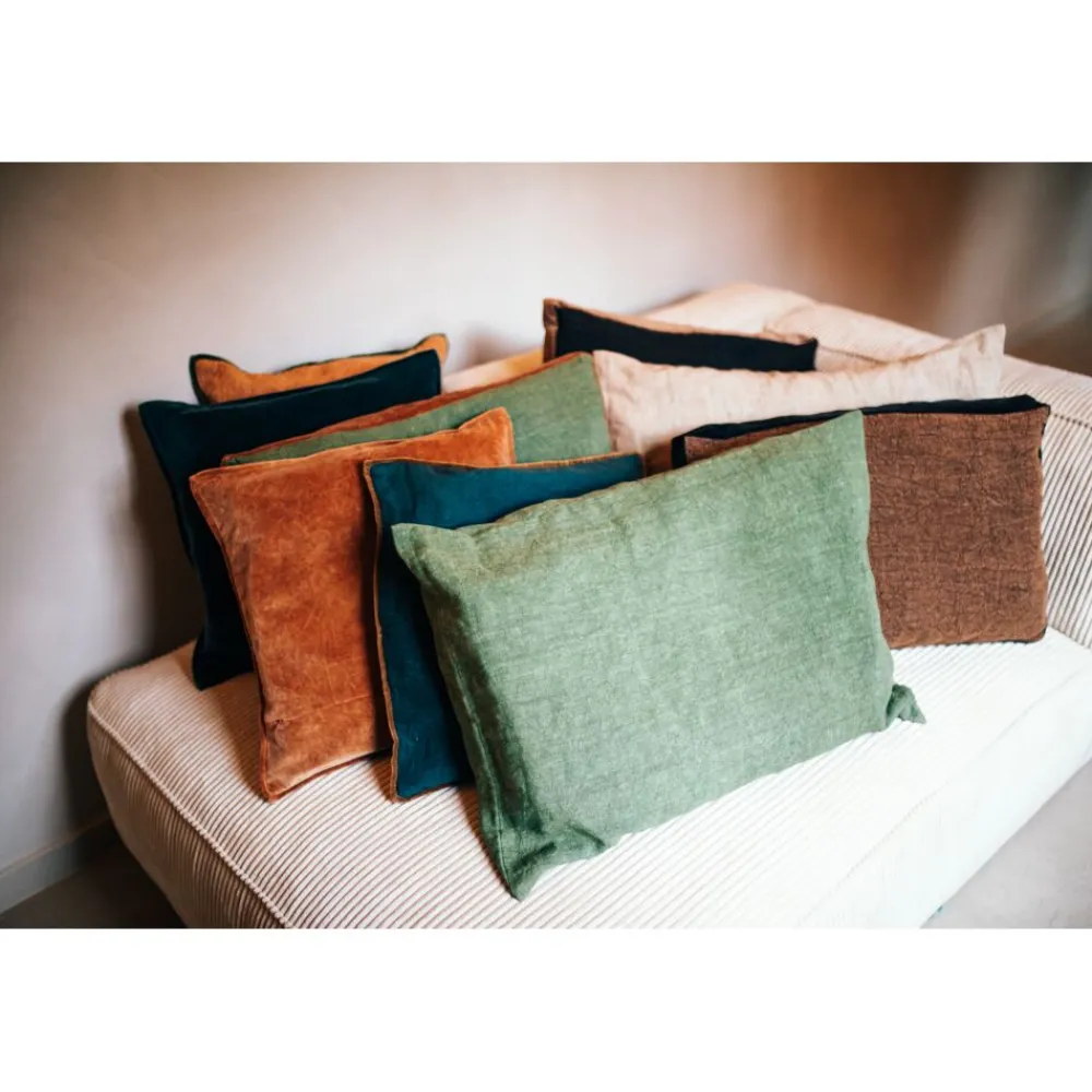 Pomax Coussins-ALPHA BASICS - coussin - lin - L 70 x W 50 cm - vert