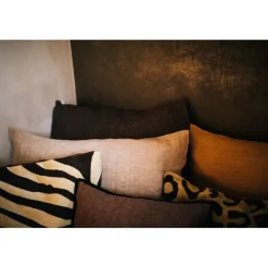 Pomax Coussins-ALPHA BASICS - coussin - lin - L 70 x W 50 cm - ocre