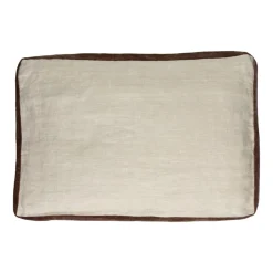 Pomax Coussins-ALPHA BORDERS - coussin - lin / velours - L 60 x W 40 cm - ivoire