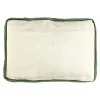 Pomax Coussins-ALPHA BORDERS - coussin - lin / velours - L 60 x W 40 cm - vert