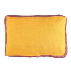 Pomax Coussins-ALPHA BORDERS - coussin - lin / velours - L 60 x W 40 cm - moutarde
