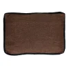 Pomax Coussins-ALPHA BORDERS - coussin - lin / velours - L 60 x W 40 cm - chocolat