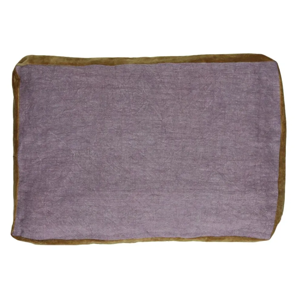 Pomax Coussins-ALPHA BORDERS - coussin - lin / velours - L 60 x W 40 cm - lavande
