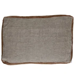 Pomax Coussins-ALPHA BORDERS - coussin - lin / velours - L 60 x W 40 cm - naturel