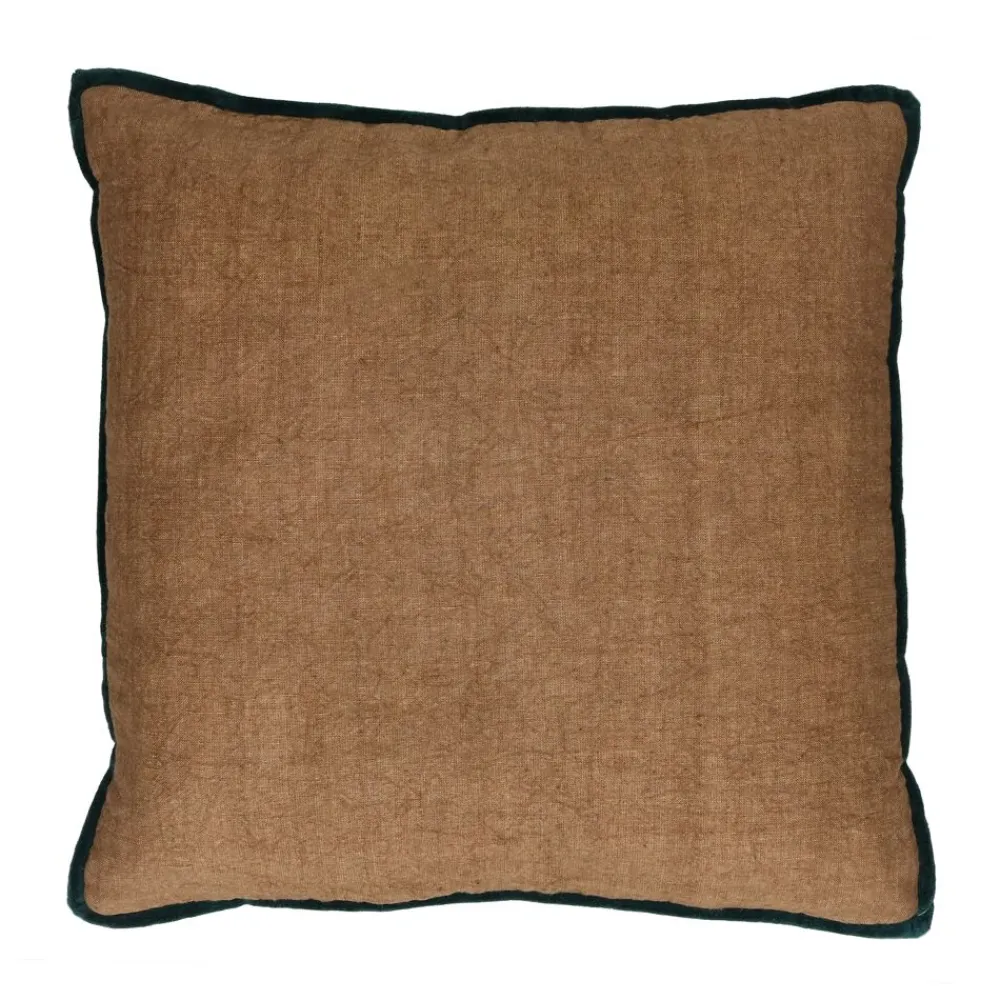 Pomax Coussins-ALPHA OPPOSITES - coussin - lin / coton - L 45 x W 45 cm - ocre