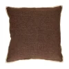Pomax Coussins-ALPHA OPPOSITES - coussin - lin / coton - L 45 x W 45 cm - café