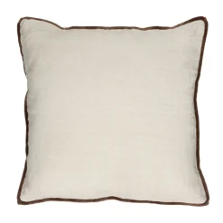 Pomax Coussins-ALPHA OPPOSITES - coussin - lin / coton - L 45 x W 45 cm - ivoire