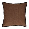 Pomax Coussins-ALPHA OPPOSITES - coussin - lin / coton - L 45 x W 45 cm - chocolat