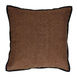 Pomax Coussins-ALPHA OPPOSITES - coussin - lin / coton - L 45 x W 45 cm - chocolat