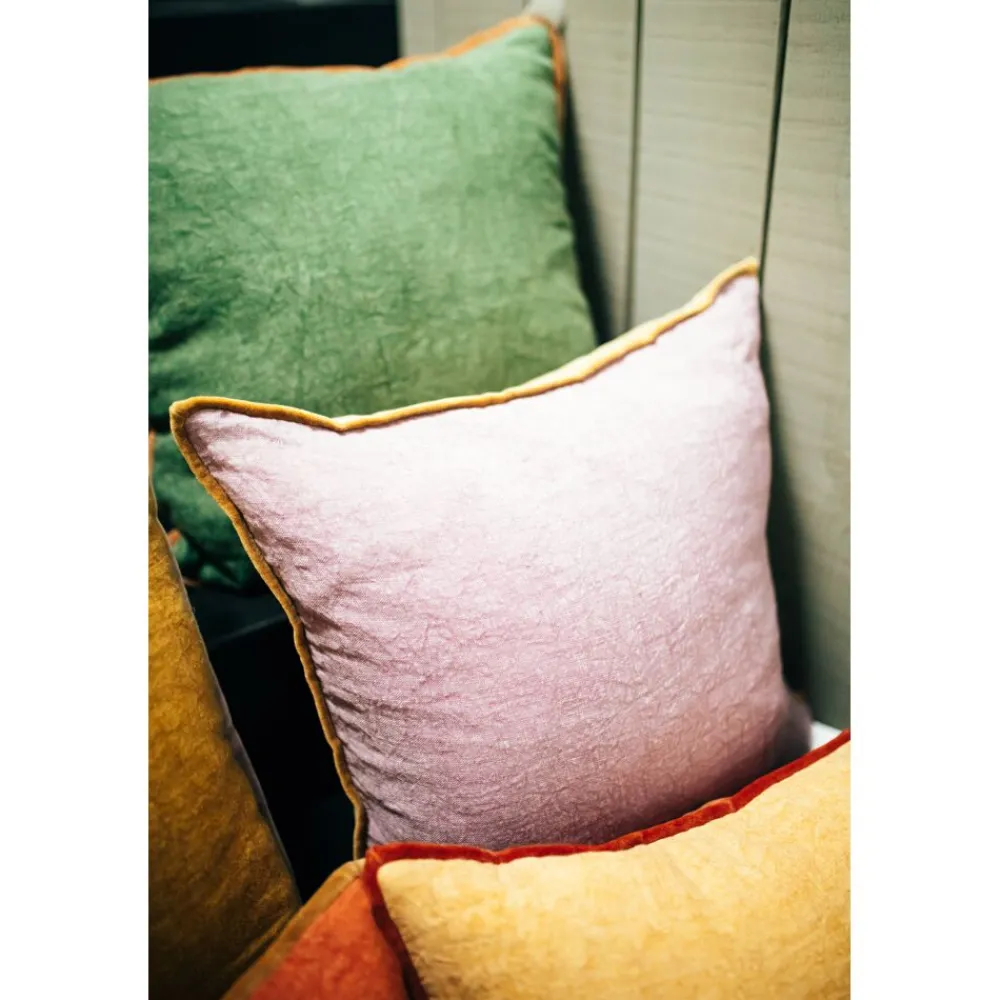 Pomax Coussins-ALPHA OPPOSITES - coussin - lin / coton - L 45 x W 45 cm - lavande