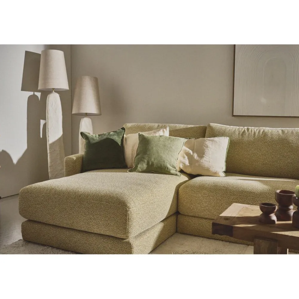 Pomax Coussins-ALPHA OPPOSITES - coussin - lin / coton - L 45 x W 45 cm - vert