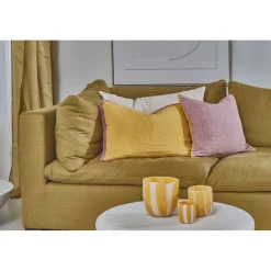 Pomax Coussins-ALPHA OPPOSITES - coussin - lin / coton - L 45 x W 45 cm - moutarde