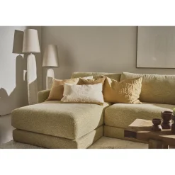 Pomax Coussins-ALPHA OPPOSITES - coussin - lin / coton - L 45 x W 45 cm - camel
