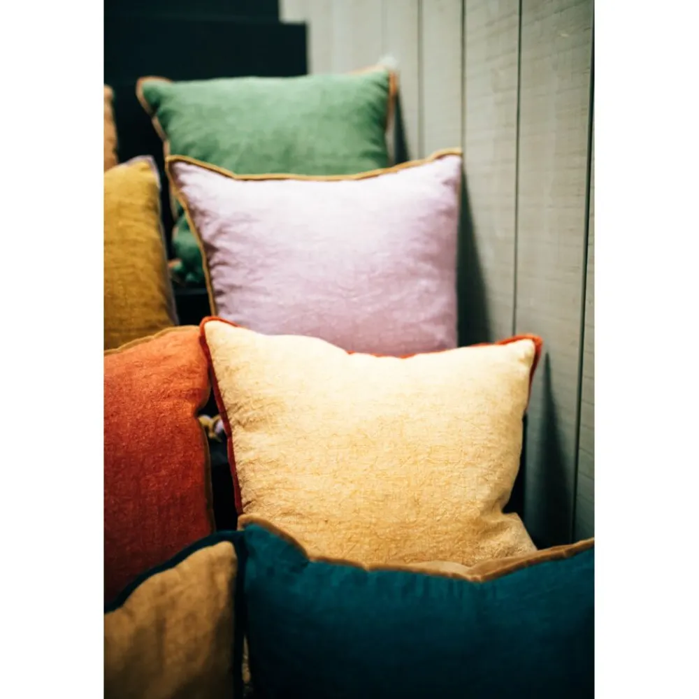 Pomax Coussins-ALPHA OPPOSITES - coussin - lin / coton - L 45 x W 45 cm - lavande