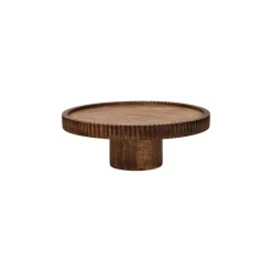 Pomax Plateaux-ALPHONSO - plat à gâteau - bois de mangier - DIA 28 x H 10 cm - noyer