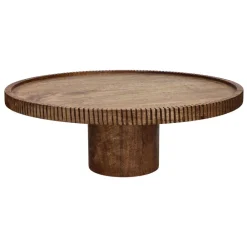 Pomax Plateaux-ALPHONSO - plat à gâteau - bois de mangier - DIA 48 x H 17 cm - noyer