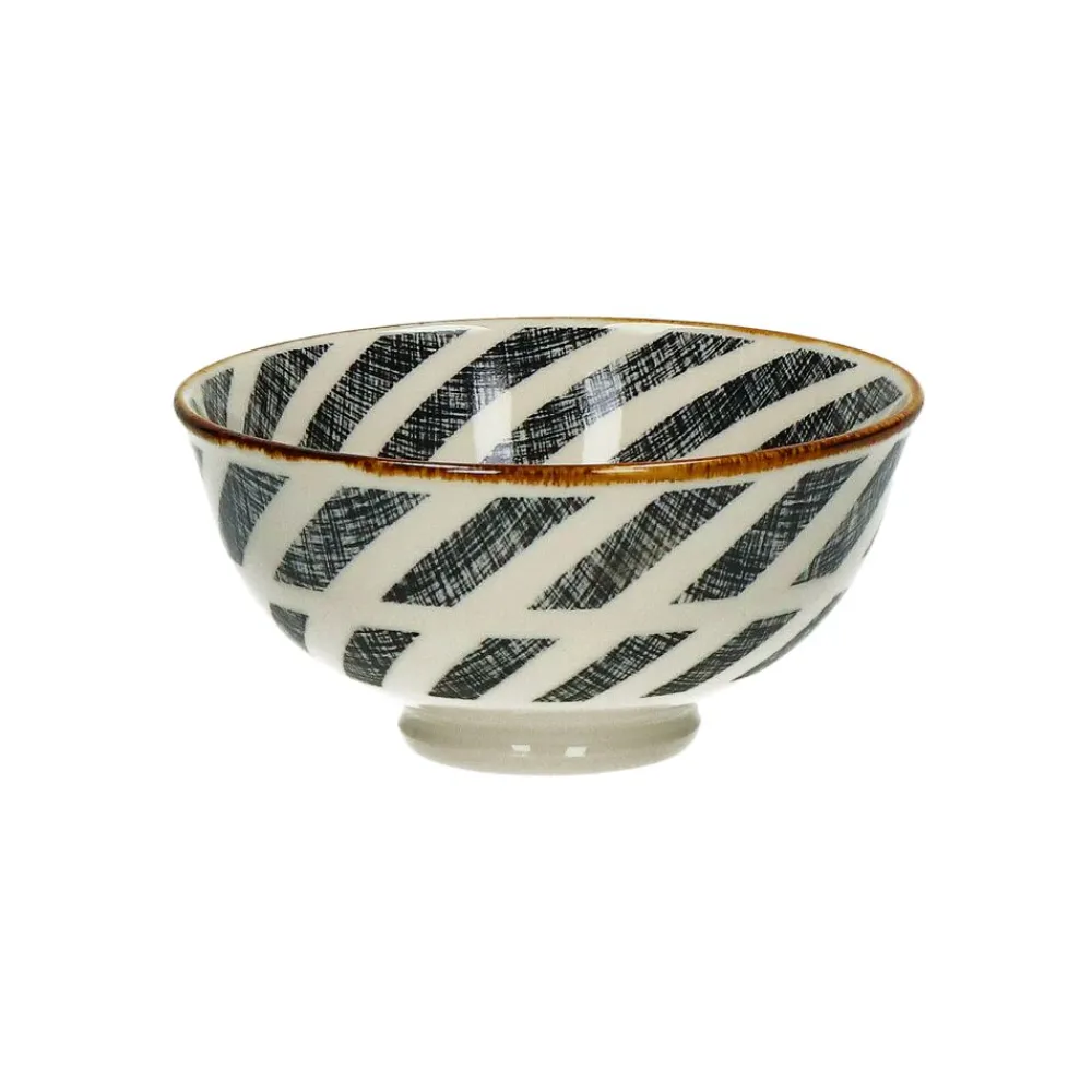 Pomax Vaisselle-ALTO - bol à céréales - porcelaine - DIA 12 x H 6 cm - noir/blanc