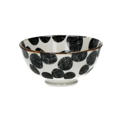 Pomax Vaisselle-ALTO - bol à céréales - porcelaine - DIA 12 x H 6 cm - noir/blanc