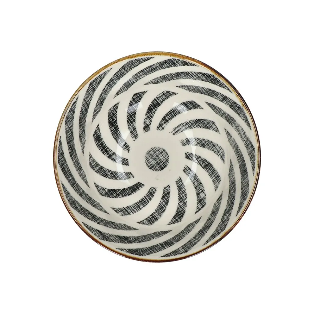 Pomax Vaisselle-ALTO - bol à céréales - porcelaine - DIA 12 x H 6 cm - noir/blanc