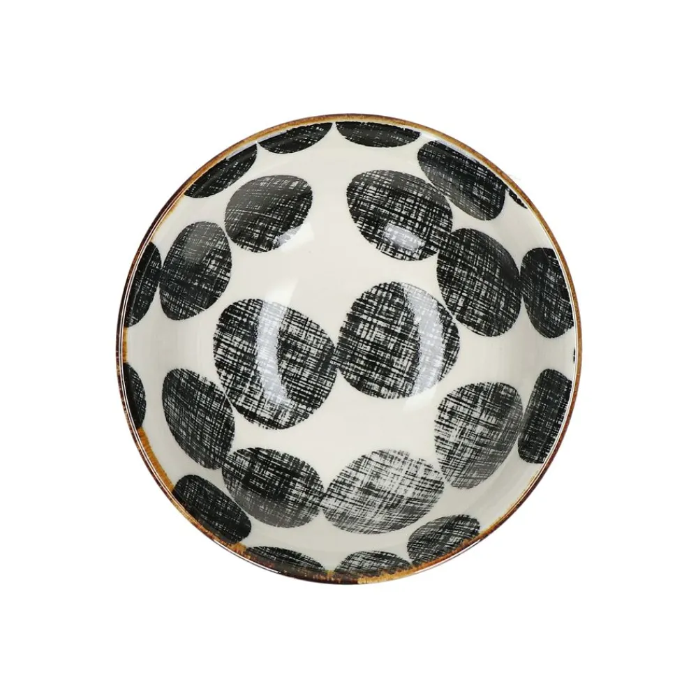 Pomax Vaisselle-ALTO - bol à céréales - porcelaine - DIA 12 x H 6 cm - noir/blanc