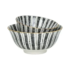 Pomax Vaisselle-ALTO - bol à céréales - porcelaine - DIA 12 x H 6 cm - noir/blanc