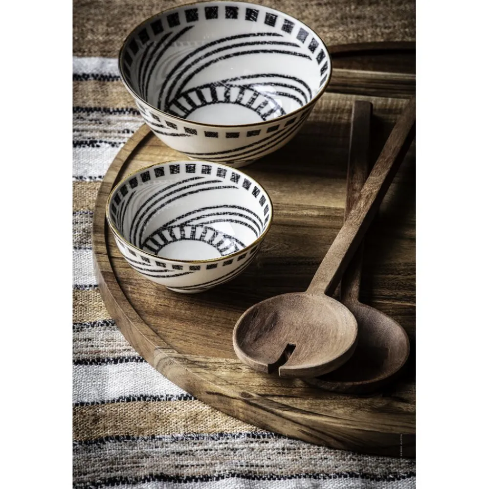 Pomax Vaisselle-ALTO - bol à céréales - porcelaine - DIA 12 x H 6 cm - noir/blanc