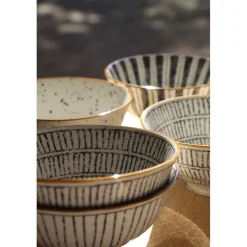 Pomax Vaisselle-ALTO - bol à céréales - porcelaine - DIA 12 x H 6 cm - noir/blanc
