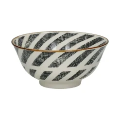 Pomax Vaisselle-ALTO - bol à soupe - porcelaine - DIA 15 x H 7 cm - noir/blanc