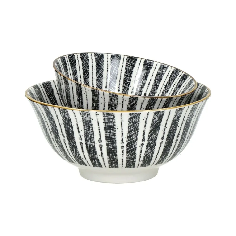 Pomax Vaisselle-ALTO - bol à soupe - porcelaine - DIA 15,5 x H 7 cm - noir/blanc