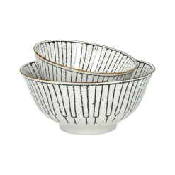 Pomax Vaisselle-ALTO - bol à soupe - porcelaine - DIA 15,5 x H 7 cm - noir/blanc